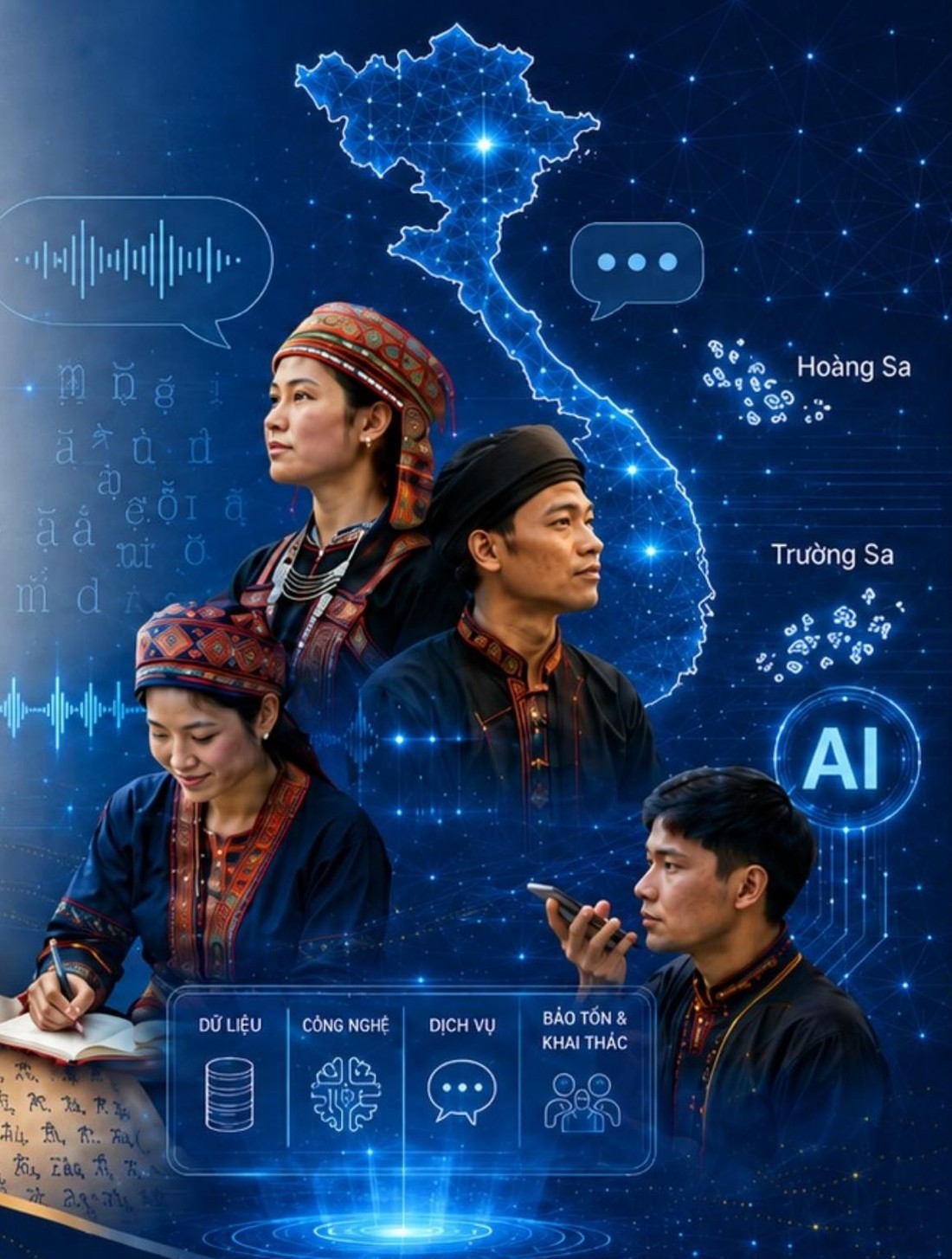 Đồng bào dân tộc thiểu số và bản đồ Việt Nam số hóa, công nghệ AI ngôn ngữ